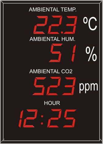 Indicador/ visualizador displays segmentos DTH Temperatura y Humedad segun RITE RD1826