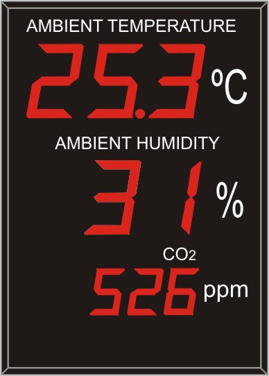 Indicador/ visualizador displays segmentos DTH Temperatura y Humedad segun RITE RD1826