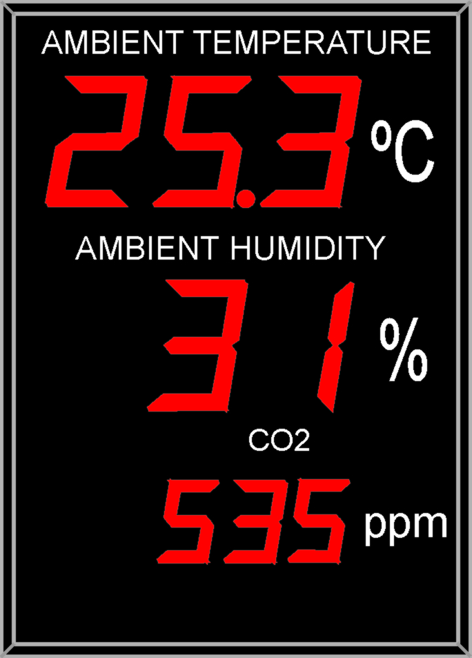 Large temperature , humidity and CO2 swimming pool display meter