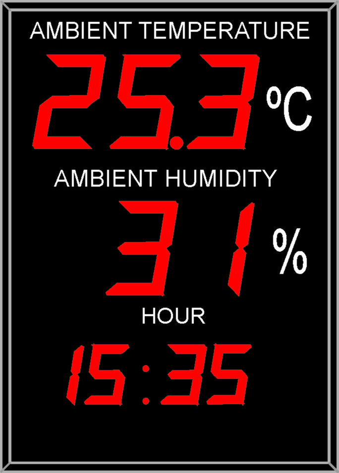 Large temperature , humidity and clock swimming pool display meter