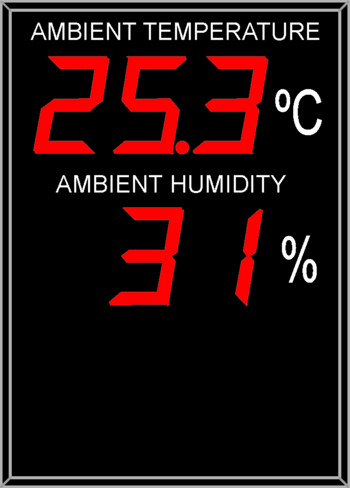 Large temperature and humidity swimming pool display meter
