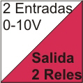 2 entradas analgicas de 0-10V, 2 salidas de rels.