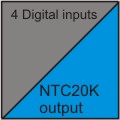 4 entradas digitales, 1 salida NTC20K