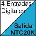 4 entradas digitales, 1 salida NTC20K