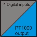 4 entradas digitales, 1 salida PT1000