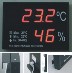 Indicador/ visualizador displays segmentos DTH Temperatura y Humedad segun RITE RD1826