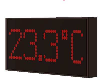 Indicador visualizador medidor termómetro gran formato displays segmentos DTH Temperatura y Humedad segun RITE RD1826 y 14/2022