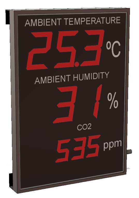 Large temperature , humidity and CO2 swimming pool display meter