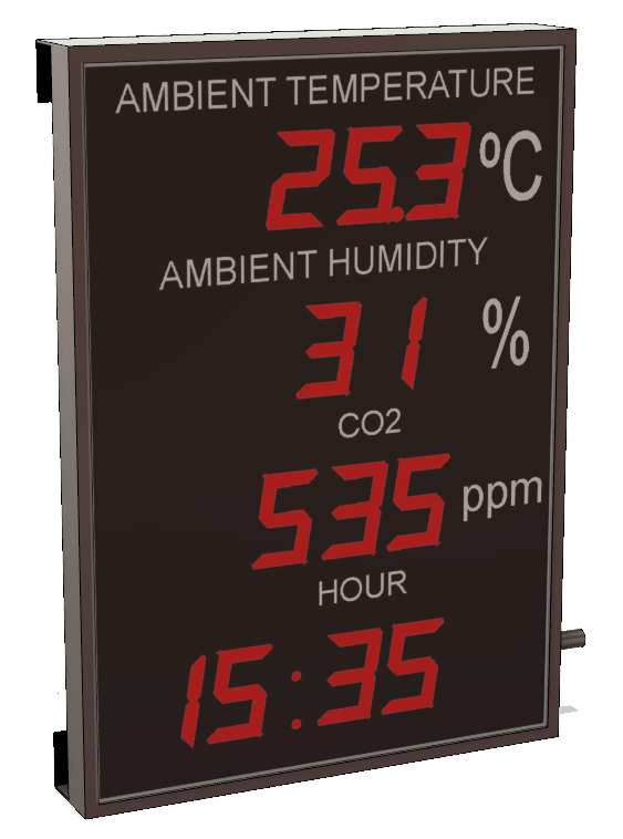 Large temperature , humidity, CO2 and clock swimming pool display meter