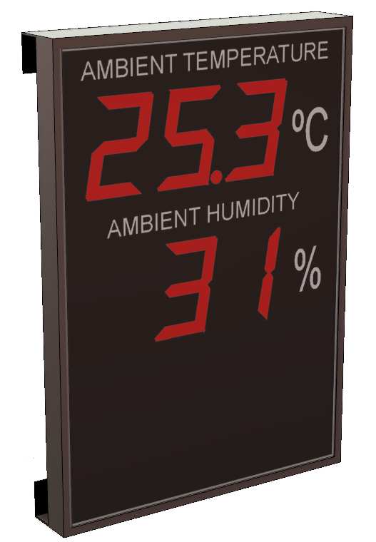 Large temperature and humidity swimming pool display meter