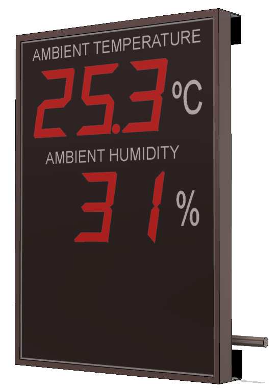 Large temperature and humidity swimming pool display meter