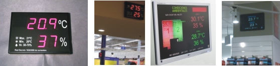 Visualizador e Indicador Display TFT/LCD/LED Temperatura y Humedad segun RITE.