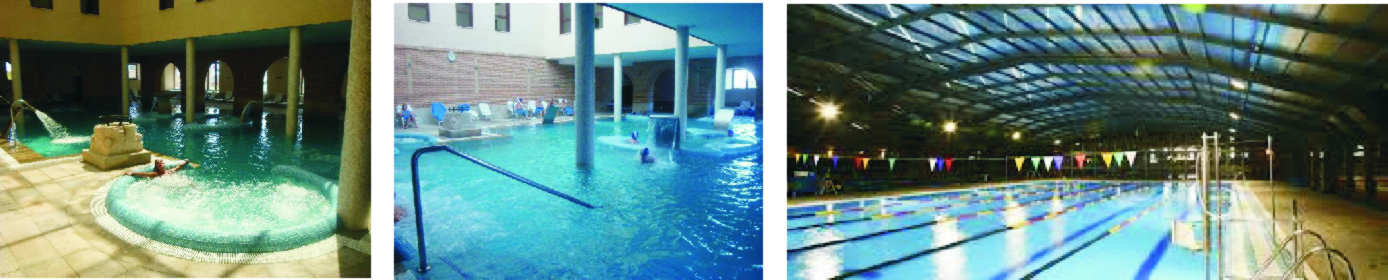 Large format indicator meter thermometer temperature, humidity, CO2 and clock for swimming pools